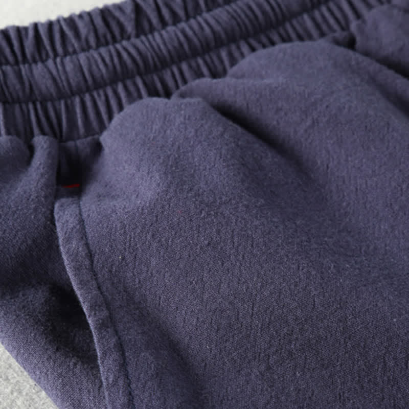Buddha Stones Summer Casual Minimalist Drawstring Solid Cotton Linen Men's Shorts With Pockets - image 11