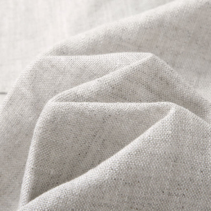 Buddha Stones 2Pcs Summer Casual Tang Style Button-Up Short Sleeve Shirt Shorts Solid Linen Men's Meditation Cloth With Pocket - image 3