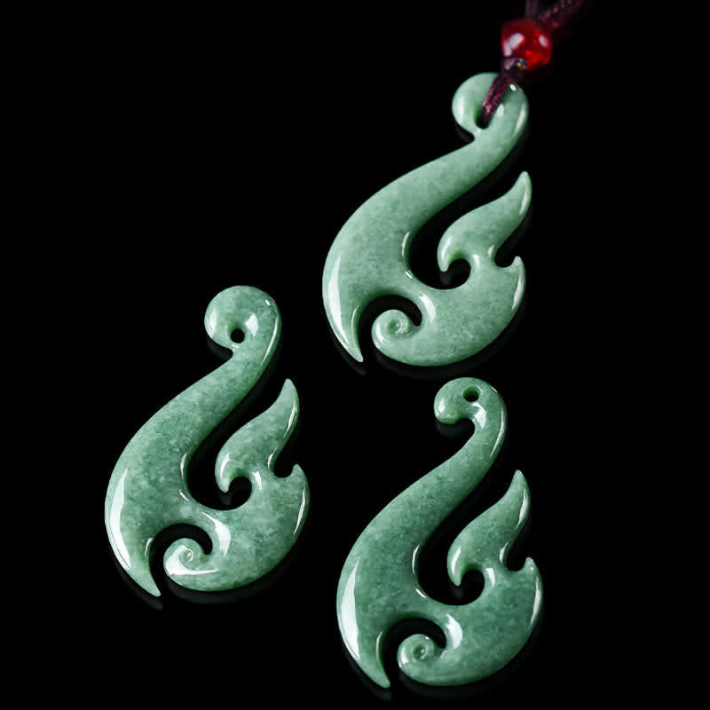 Buddha Stones Natural Jade Spiral Abundance  Pendant Necklace - image 6