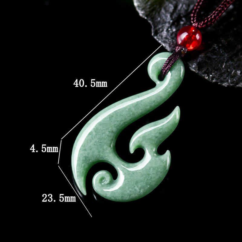 Buddha Stones Natural Jade Spiral Abundance  Pendant Necklace - image 7