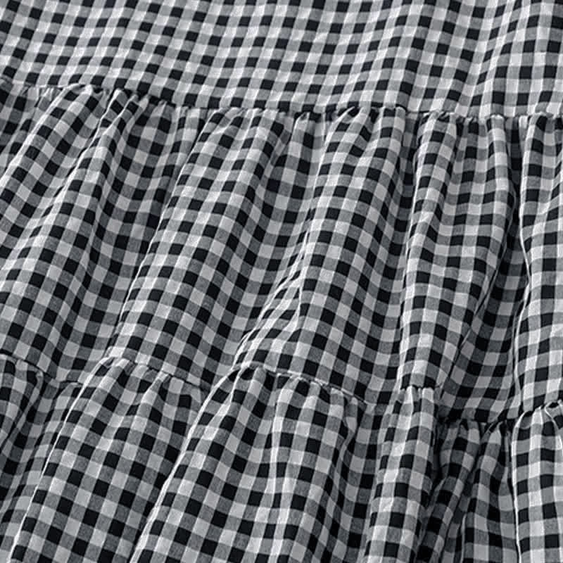 Buddha Stones Summer Vintage Plaid V-Neck Women's Short Sleeve Dress With Pocket - image 10