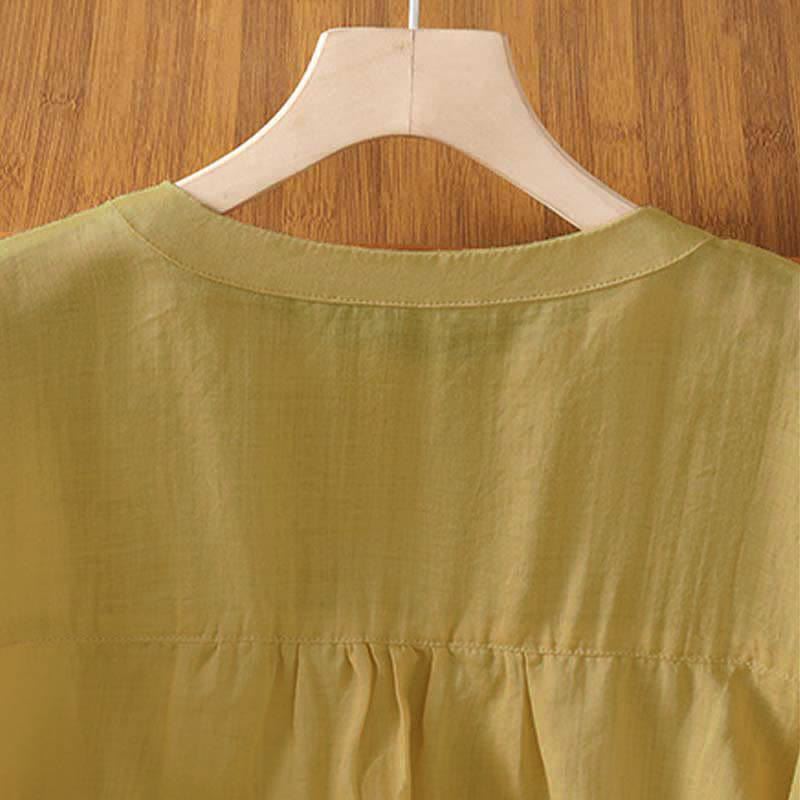 Buddha Stones Summer Casual Vintage Embroidery Floral Women's Short Sleeve Shirts - image 16