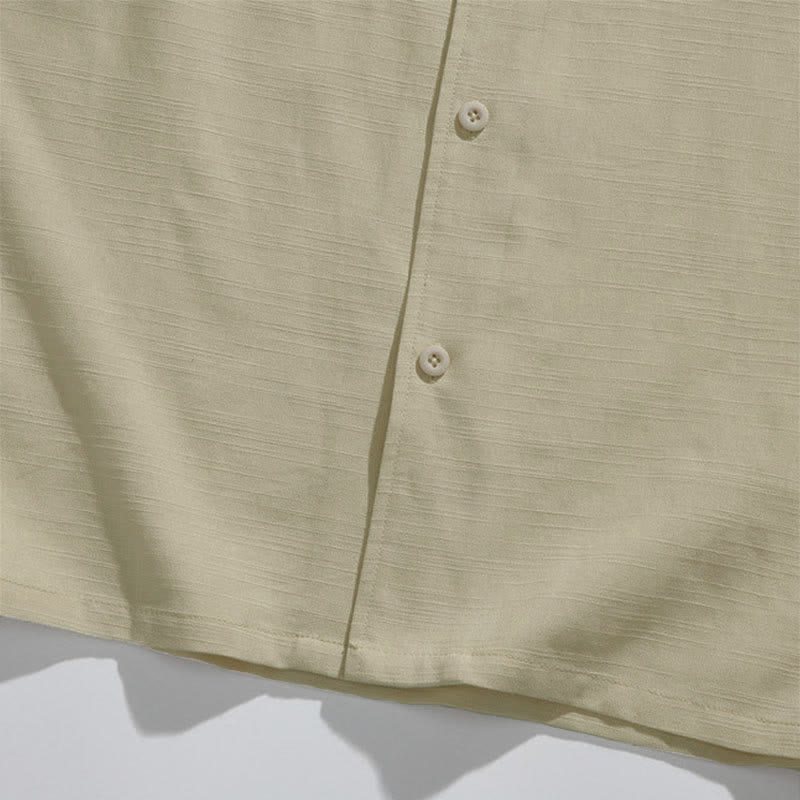 Buddha Stones Summer Tang Style Mandarin Collar Frog Button Leaf Embroidery Men's Short Sleeve Shirts - image 11