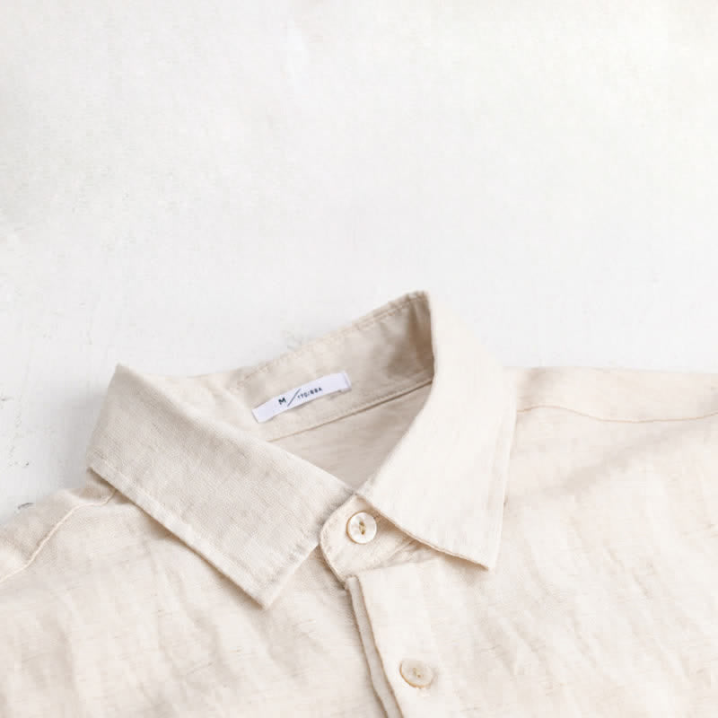 Buddha Stones Summer Casual Minimalist Patch Pocket Solid Men's Short Sleeve Shirts - image 14