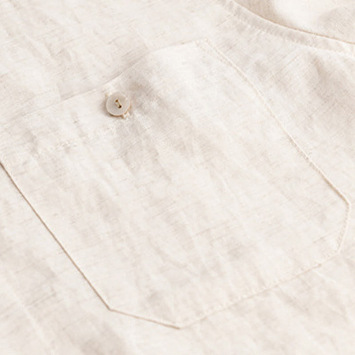 Buddha Stones Summer Casual Minimalist Patch Pocket Solid Men's Short Sleeve Shirts - image 15