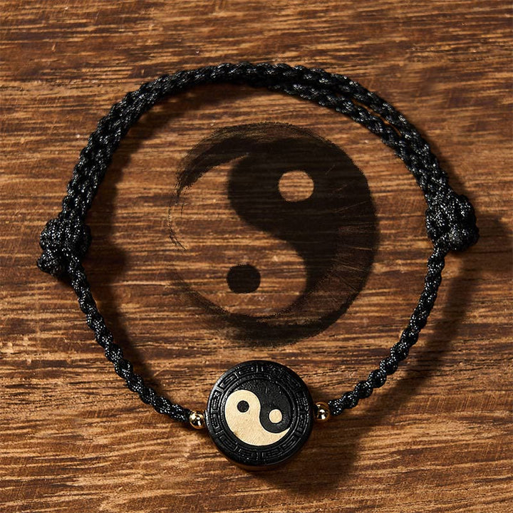 Buddha Stones Ebony Wood Bagua Grounding Red String Bracelet - Black - Bagua (Harmony ♥ Energy) - image 9