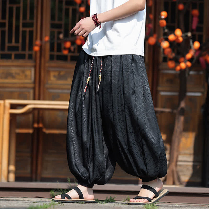 Buddha Stones Summer Casual Boho Abstract Ankle Pants Men's Harem Pants - image 11