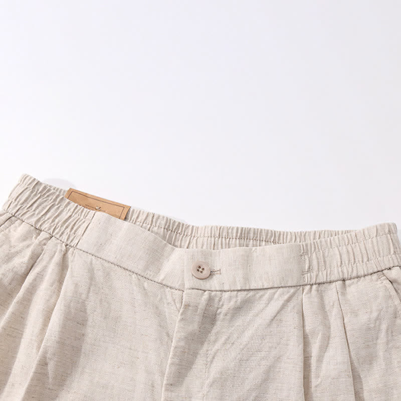 Buddha Stones Summer Casual Minimalist Solid Zipper Design Men's Shorts With Pockets - image 5
