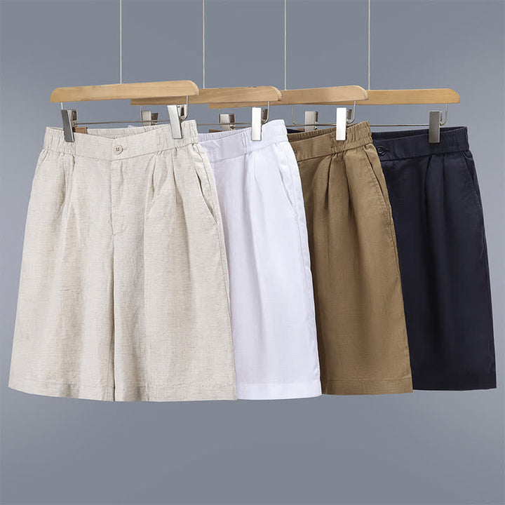 Buddha Stones Summer Casual Minimalist Solid Zipper Design Men's Shorts With Pockets - image 15