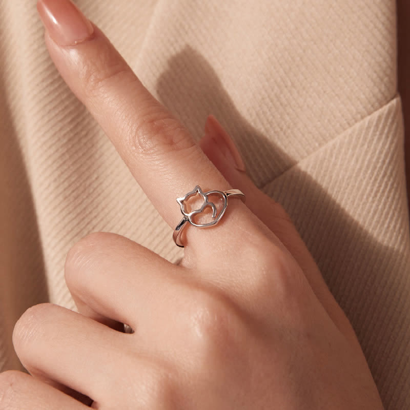 Buddha Stones Copper Minimalist Cat Grounding Ring - image 4