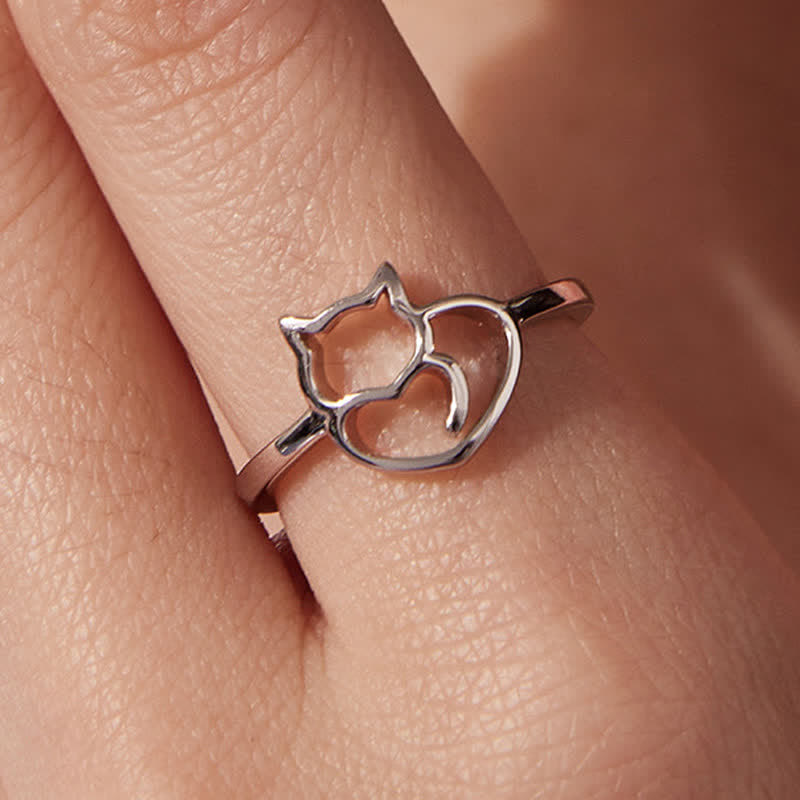 Buddha Stones Copper Minimalist Cat Grounding Ring - US 9 - Copper (Balance ♥ Wealth) - image 0