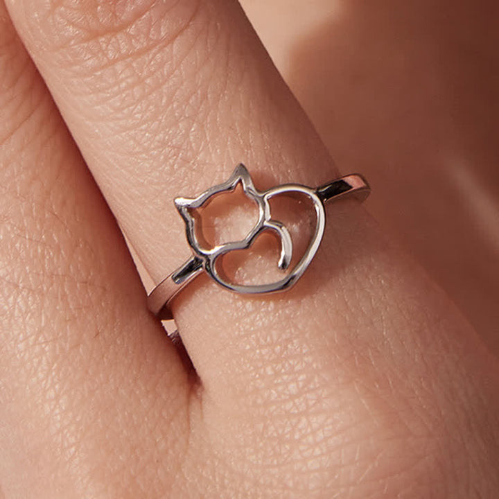 Buddha Stones Copper Minimalist Cat Grounding Ring - US 9 - Copper (Balance ♥ Wealth) - image 0