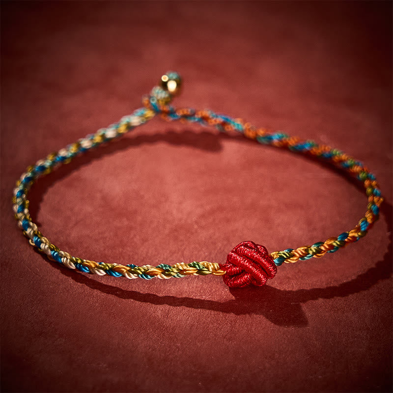 Buddha Stones Hand-Woven Colorful Red String Protection Bracelet - 7.48 in / 19 cm - image 0