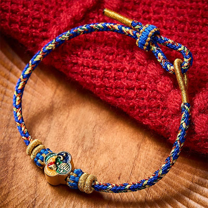 Buddha Stones Hand-Woven Koi Fish Fu Character Success Rope Bracelet - Blue(Wrist Circumference: 5.51-7.48 in / 14-19cm) - image 16