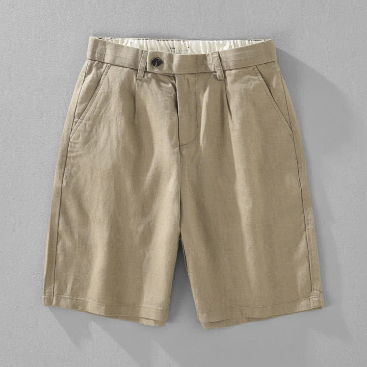 Buddha Stones Summer Casual Minimalist Button-Up Zipper Solid Men's Shorts With Pockets - BurlyWood - US/UK/AU46，EU56 (5XL) - image 15