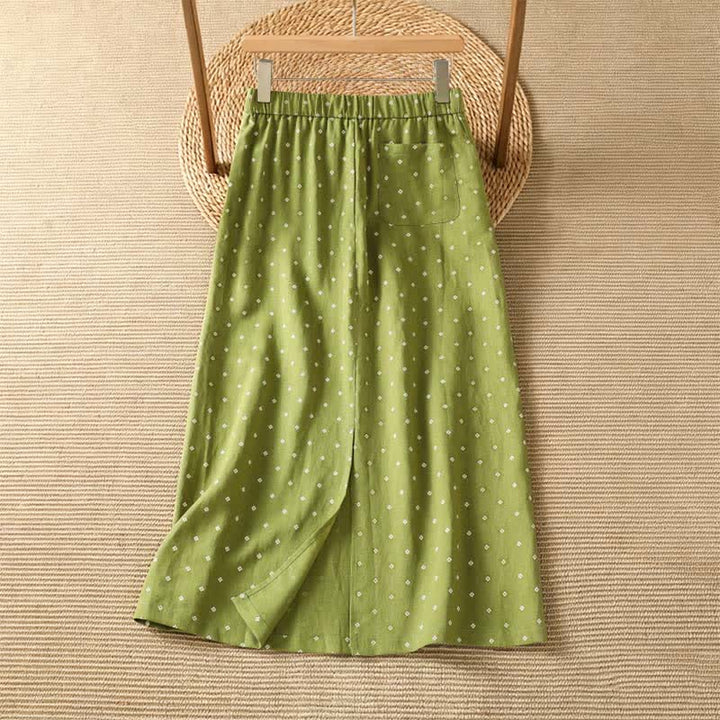 Buddha Stones Summer Casual Vintage Polka Dot Women's Skirts With Pockets - image 1