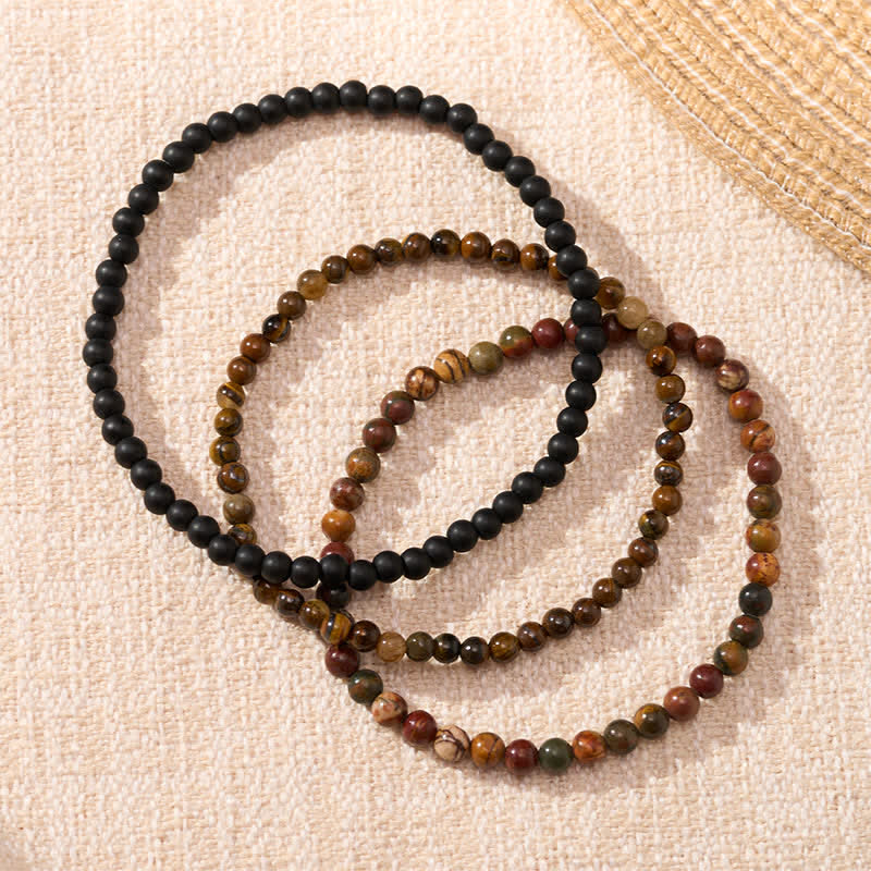 Buddha Stones 3pcs "Embrace Your Inner Fortress" Red Turquoise Minimalist Bracelet Includes Gift Message Card - image 1