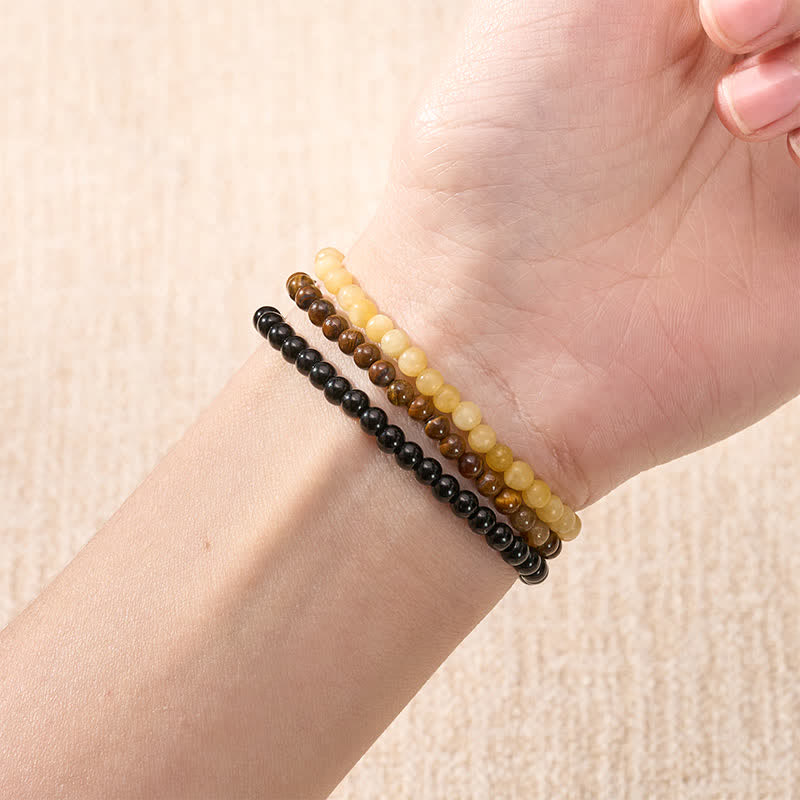 Buddha Stones 3pcs "Manifest Living Abundance" Topaz Clarity Bracelet Includes Gift Message Card - image 3