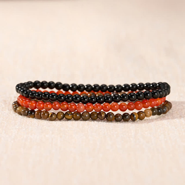 Buddha Stones 3pcs "Ignite Your Vital Current" Red Agate Purification Bracelet Includes Gift Message Card - image 2