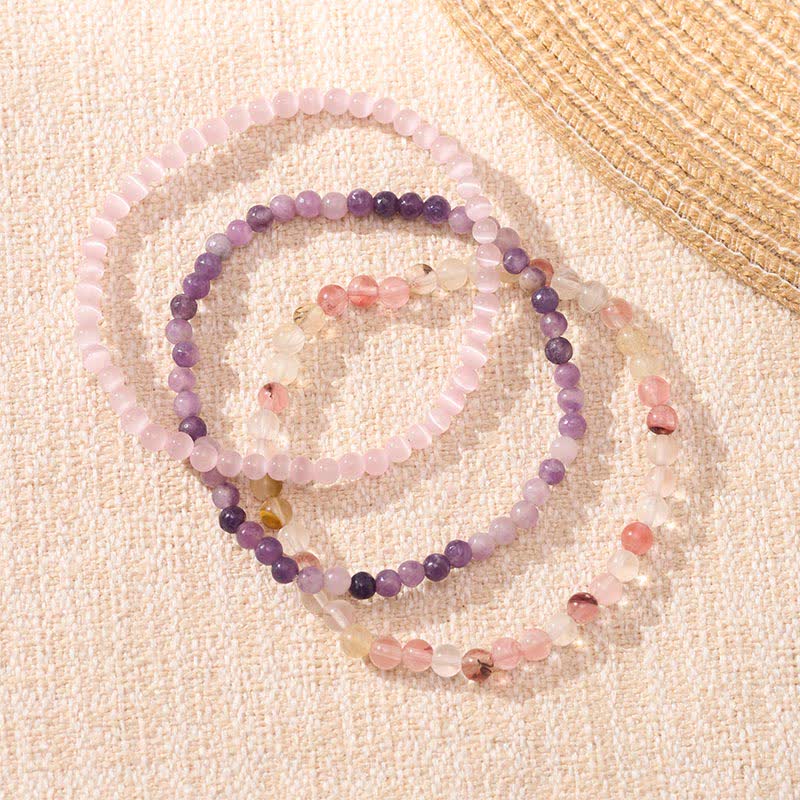Buddha Stones 3pcs "Soothe Your Inner Self" Tourmaline Protection Bracelet Includes Gift Message Card - image 1