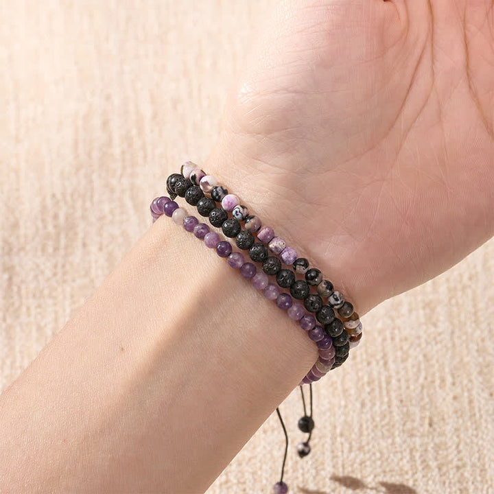 Buddha Stones 3pcs "Find Your Quiet Center" Fire Agate Clarity Bracelet Includes Gift Message Card - image 3