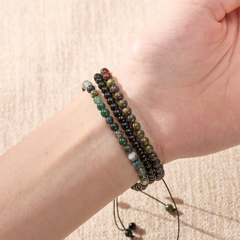 Buddha Stones 3pcs "Reclaim Your Vital Energy" Indian Agate Transformation Bracelet Includes Gift Message Card - image 3