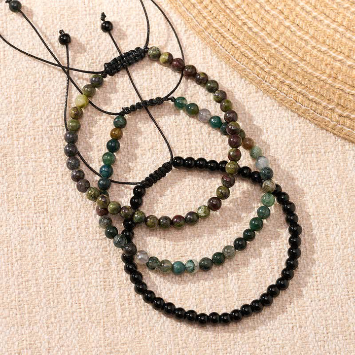 Buddha Stones 3pcs "Reclaim Your Vital Energy" Indian Agate Transformation Bracelet Includes Gift Message Card - image 1