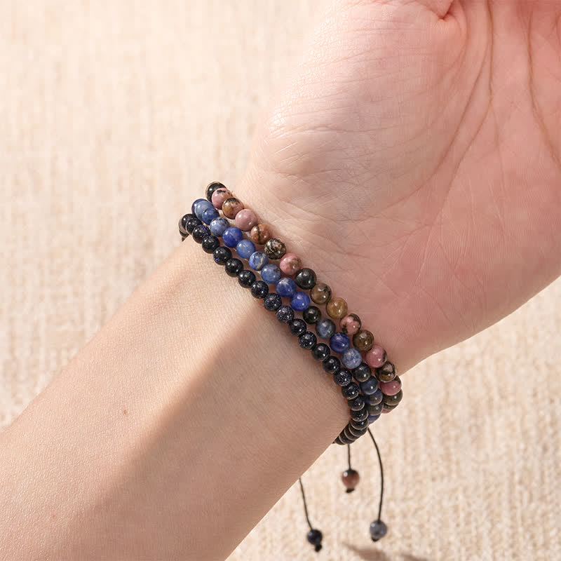 Buddha Stones 3pcs "Find Inner Clarity" Rhodonite Transformation Bracelet Includes Gift Message Card - image 3
