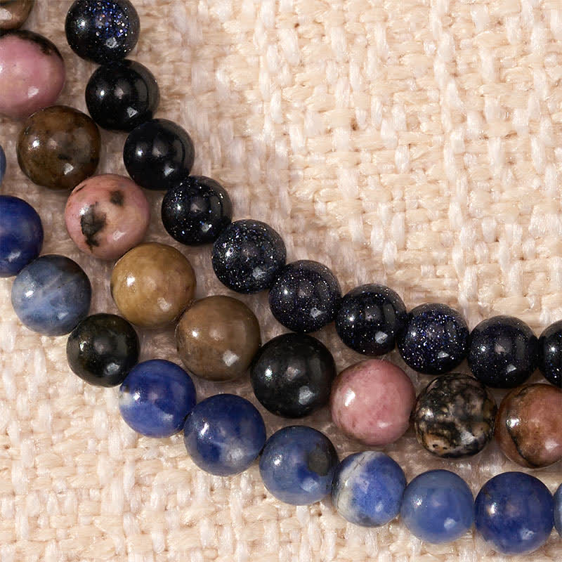 Buddha Stones 3pcs "Find Inner Clarity" Rhodonite Transformation Bracelet Includes Gift Message Card - image 4