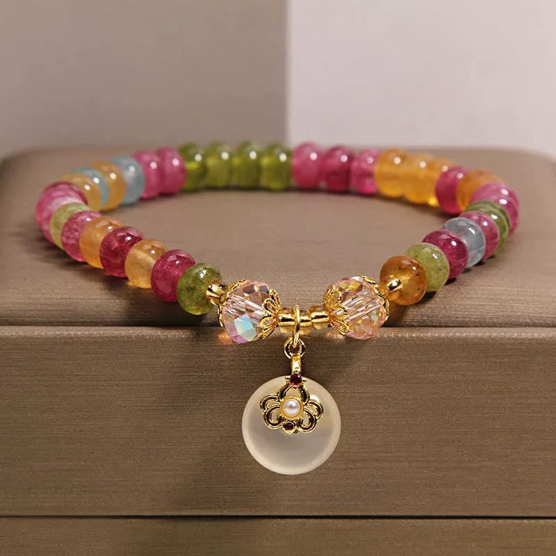 Buddha Stones Natural Multicolor Tourmaline Chalcedony Wisdom Bracelet - Tourmaline(Positive ♥ Love) - image 0
