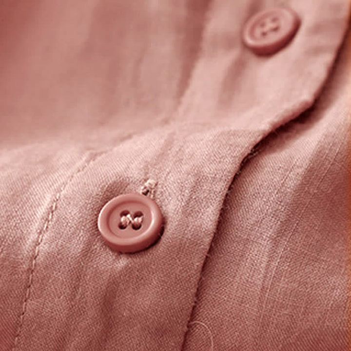 Buddha Stones Plain Button Crew Neck Design Women's Blend Three Quarter Sleeve Shirt - image 10