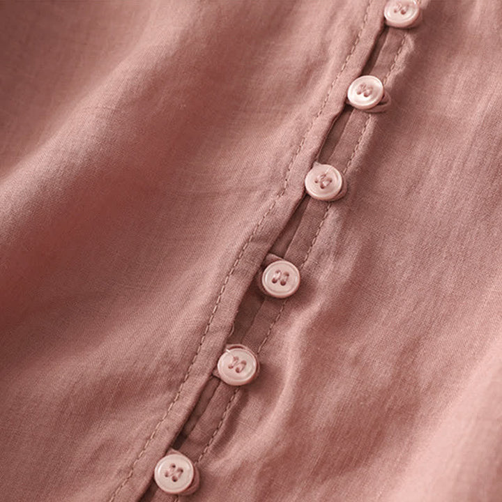 Buddha Stones Embroidery Button-down Women's Shirt - image 25