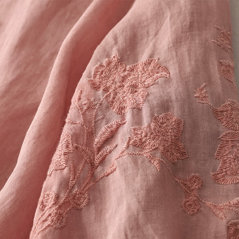 Buddha Stones Embroidery Button-down Women's Shirt - image 27