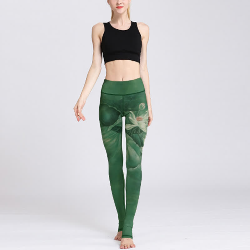 Buddha Stones Lotus Flower Print Design Pants Sports Fitness Yoga Leggings Women's Yoga Pants - image 5
