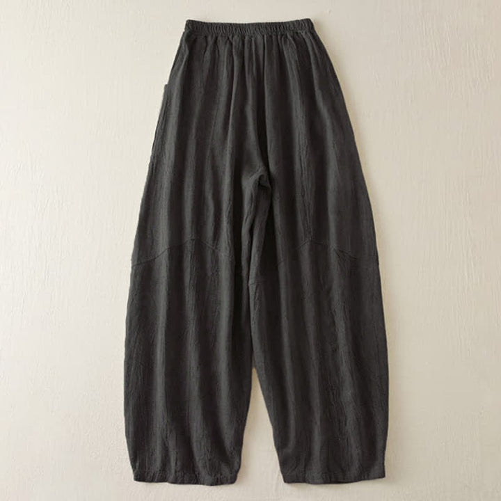 Buddha Stones Casual Loose Straight Leg 7-8 Length Cropped Pants Women's Harem Pants With Pockets - image 8