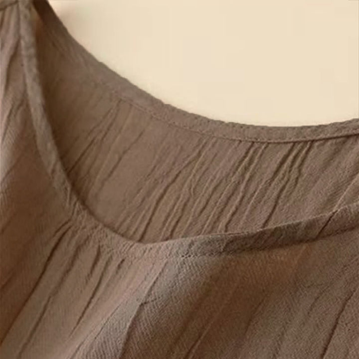 Buddha Stones Casual Plain Handmade Drawstring Waist Midi Dress Sleeveless Dress With Pockets - image 2