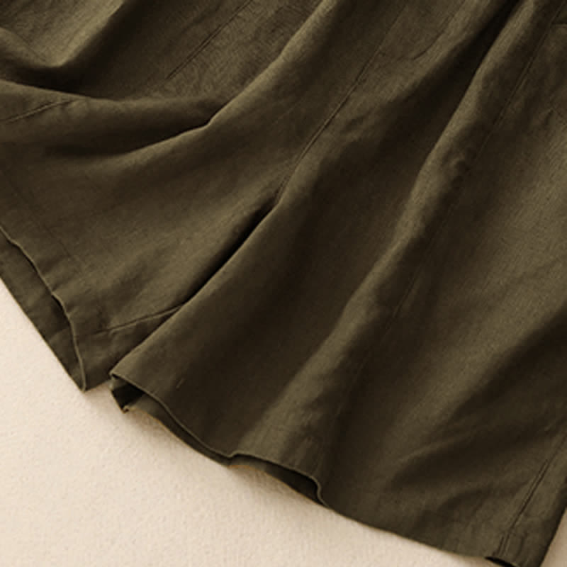 Buddha Stones Summer Casual Buttons Plain Women's Shorts With Pockets - image 18