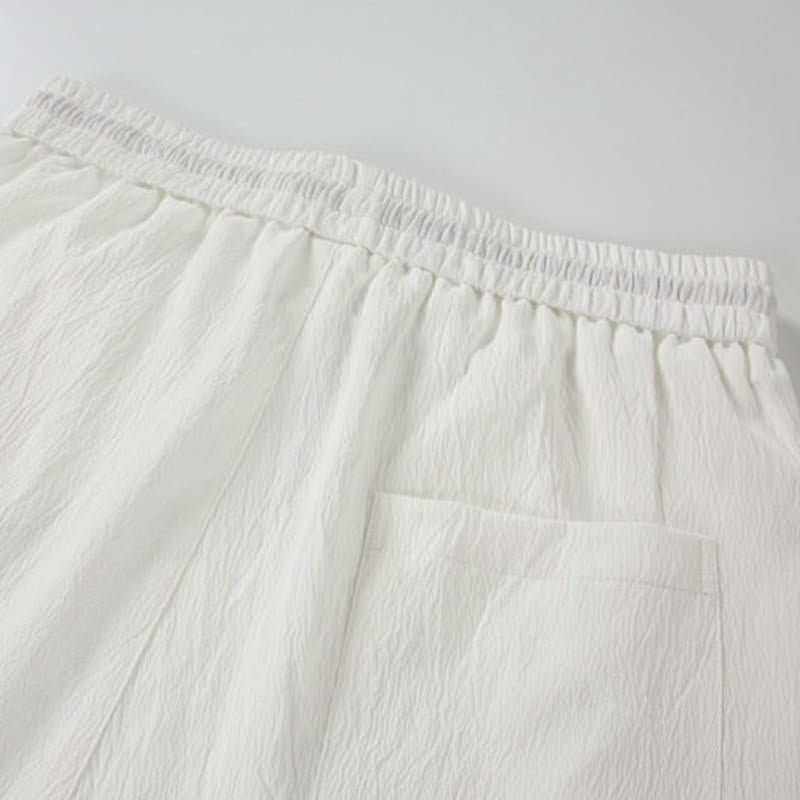 Buddha Stones Summer Casual Tang Style Embroidery Crane Auspicious Clouds Men's Shorts With Pockets - image 11