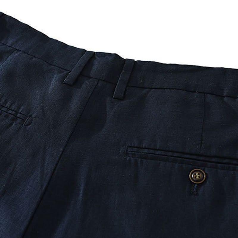 Buddha Stones Summer Casual Minimalist Wide Leg Solid Zipper Men's Shorts With Pocket - image 4