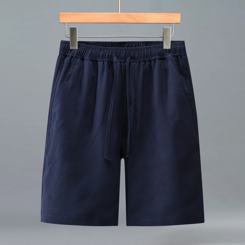 Buddha Stones Summer Casual Minimalist Drawstring Solid Men's Shorts With Pocket - Navy - US/UK/AU42，EU52 (3XL) - image 11