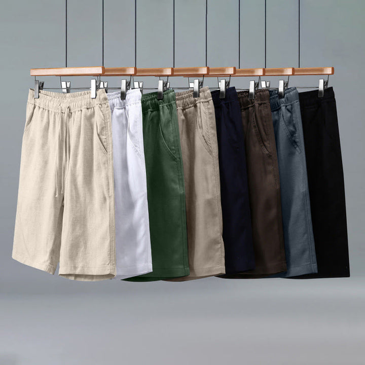 Buddha Stones Summer Casual Minimalist Drawstring Solid Men's Shorts With Pocket - image 16
