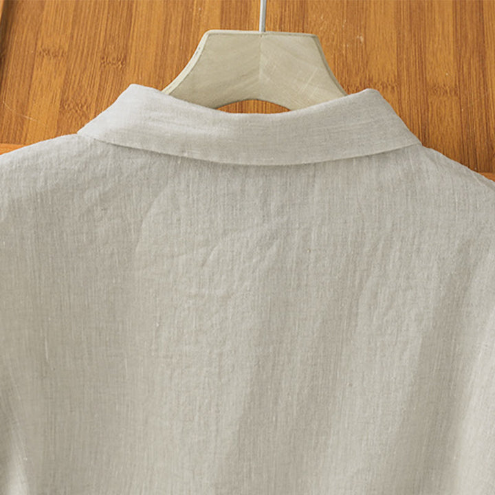 Buddha Stones Summer Plain Color Button Short Sleeve Women's Shirt - image 27