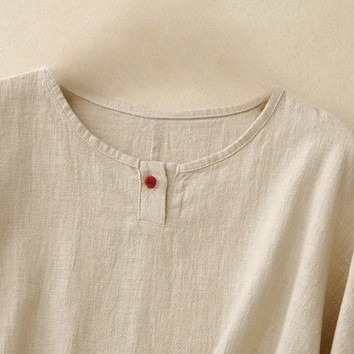Buddha Stones Casual Plain  Women's Crew Neck Design Loose Half Sleeve T-shirt - image 2