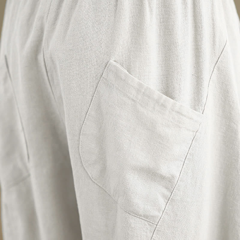 Buddha Stones Spring 7-8 Length Solid Color Women's Harem Pants With Pockets - image 27