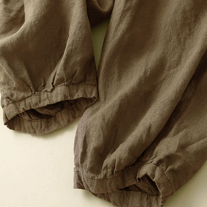 Buddha Stones Commute Women's Plain Harem Capri Pants With Pockets - image 2