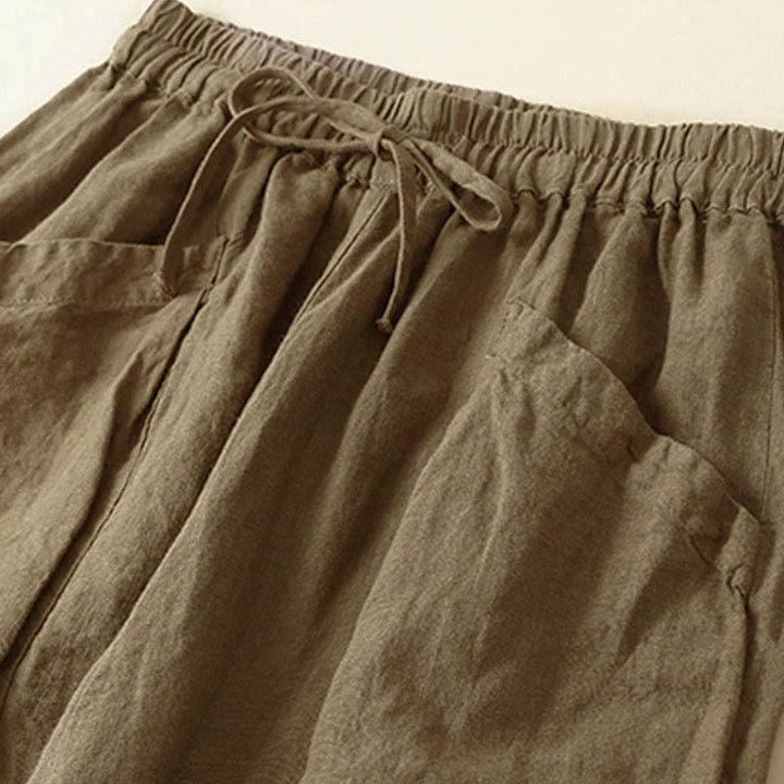 Buddha Stones Commute Women's Plain Harem Capri Pants With Pockets - image 1