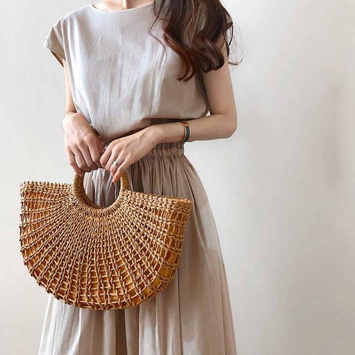 Buddha Stones Casual Eastic Waist Drawstring Design Short Sleeve Midi Dress - image 9