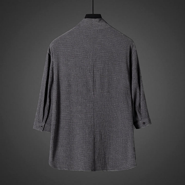 Buddha Stones Casual V-Neck Three Quarter Sleeve Men's Shirt - image 3