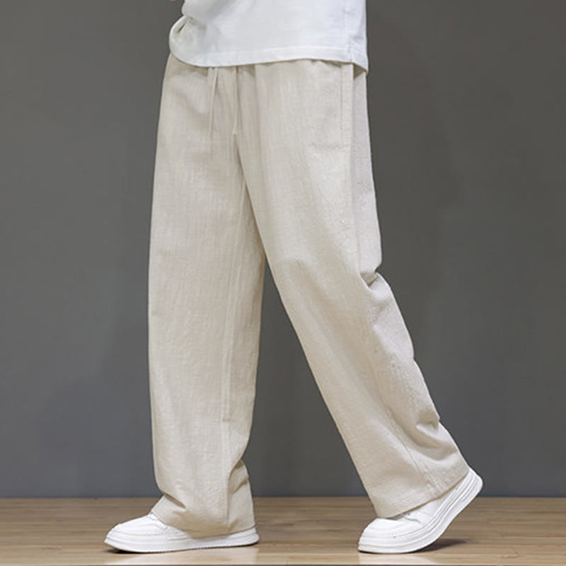 Buddha Stones Summer Men's Straight Leg Pants With Pockets - Linen - US/UK/AU46，EU56 (5XL) - image 11