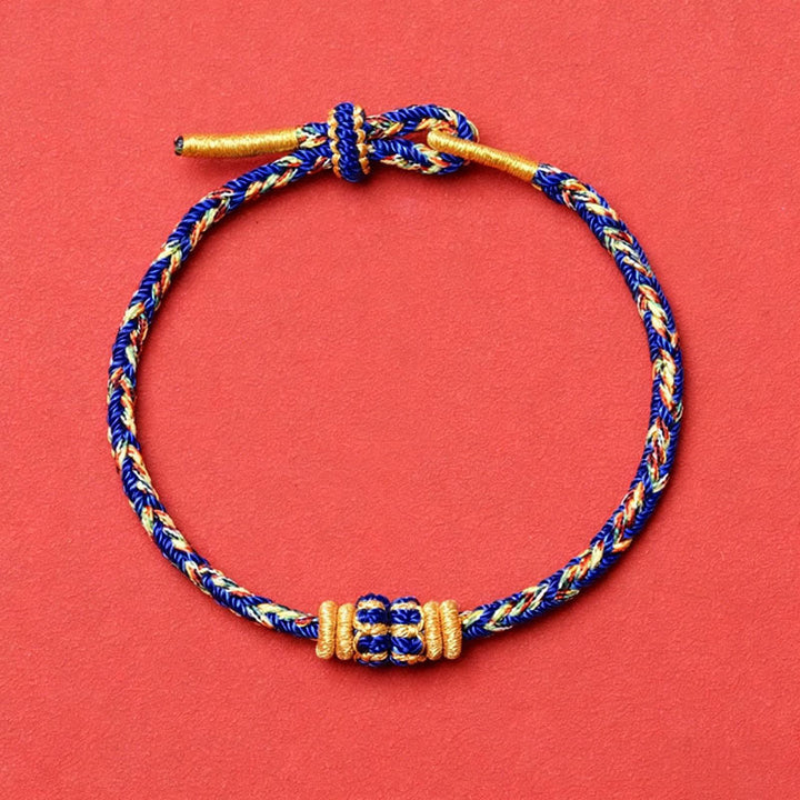 Buddha Stones Hand-Woven String Om Mani Padme Hum Peace Bracelet - Blue - No Accessory - image 20